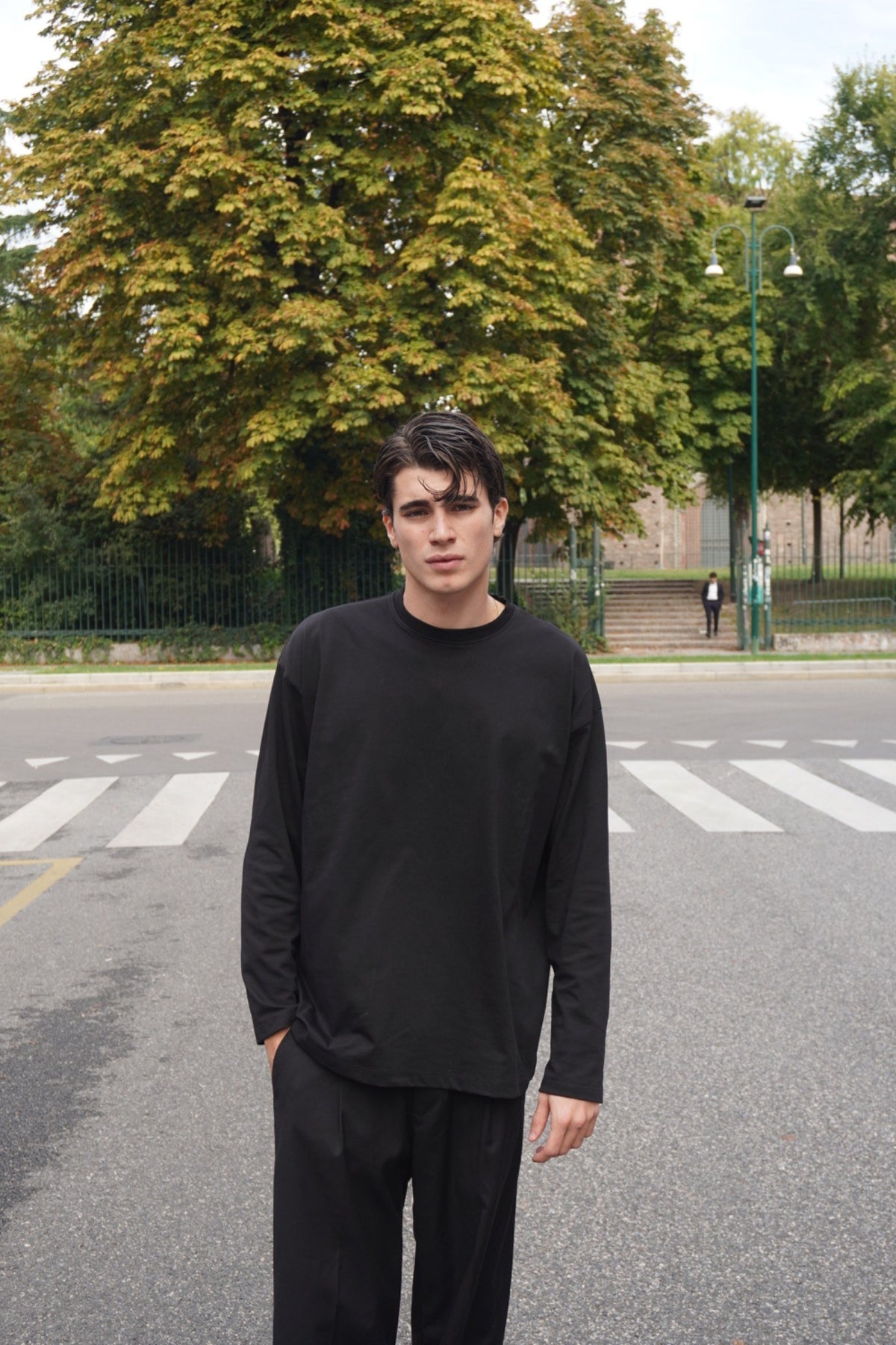 Maglia uomo a manica lunga nero - fotografia prodotto 1