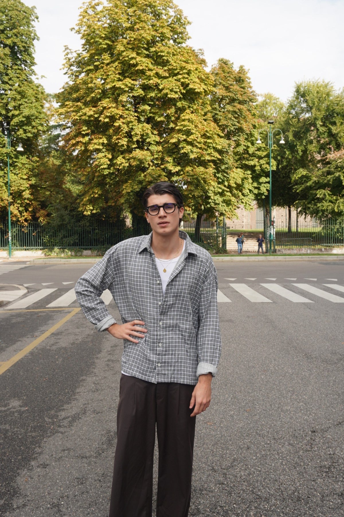 Camicia Oversize in Flanella a Quadri