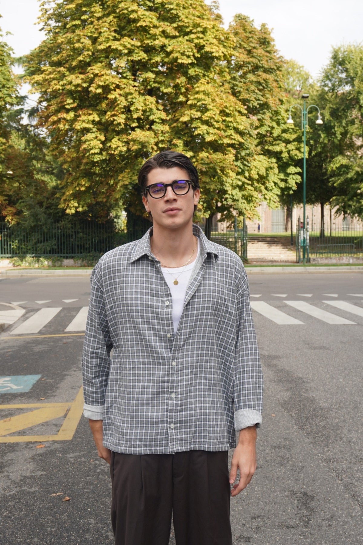 Camicia Oversize in Flanella a Quadri