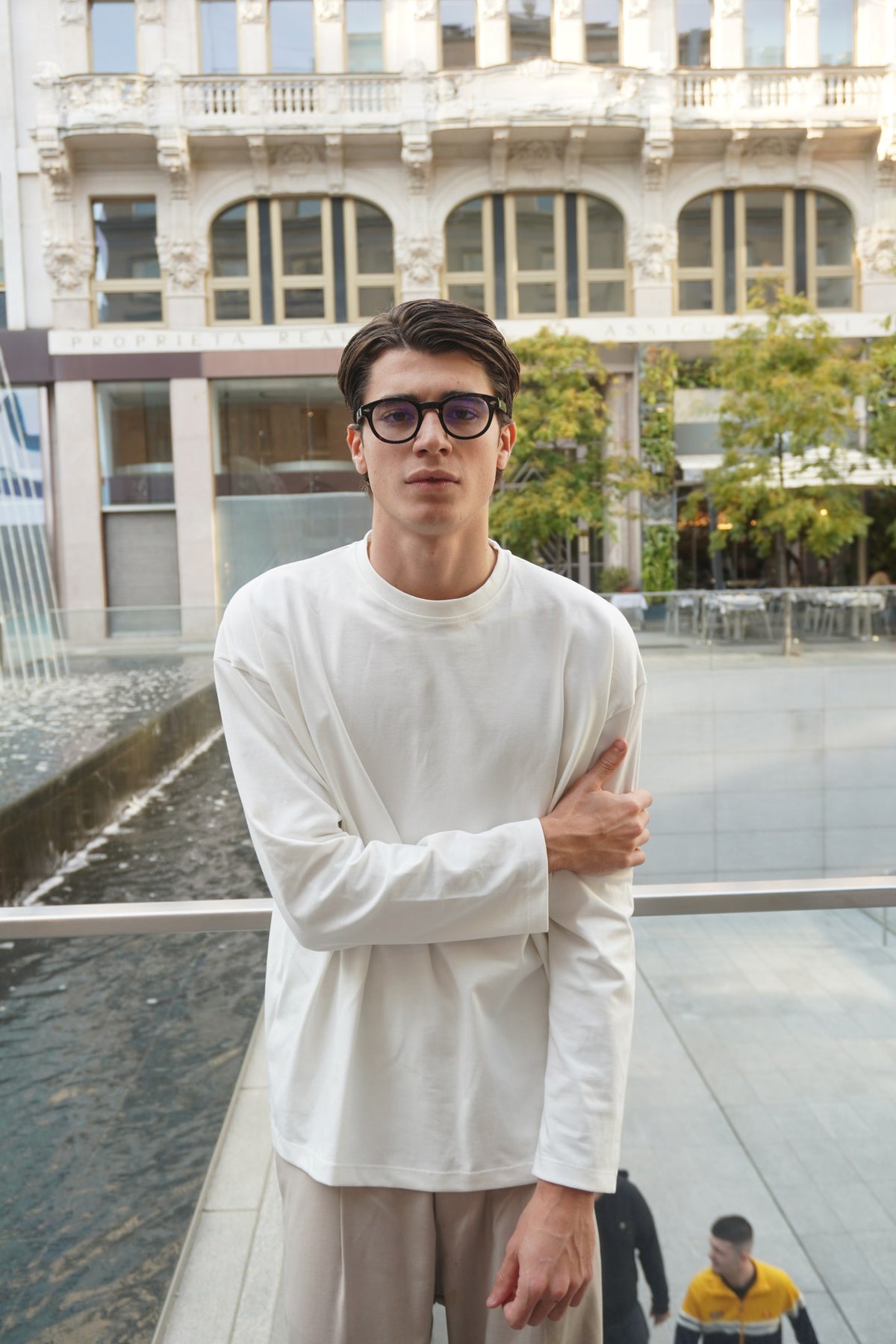 Maglia uomo manica lunga color panna Soft Cream - foto 3