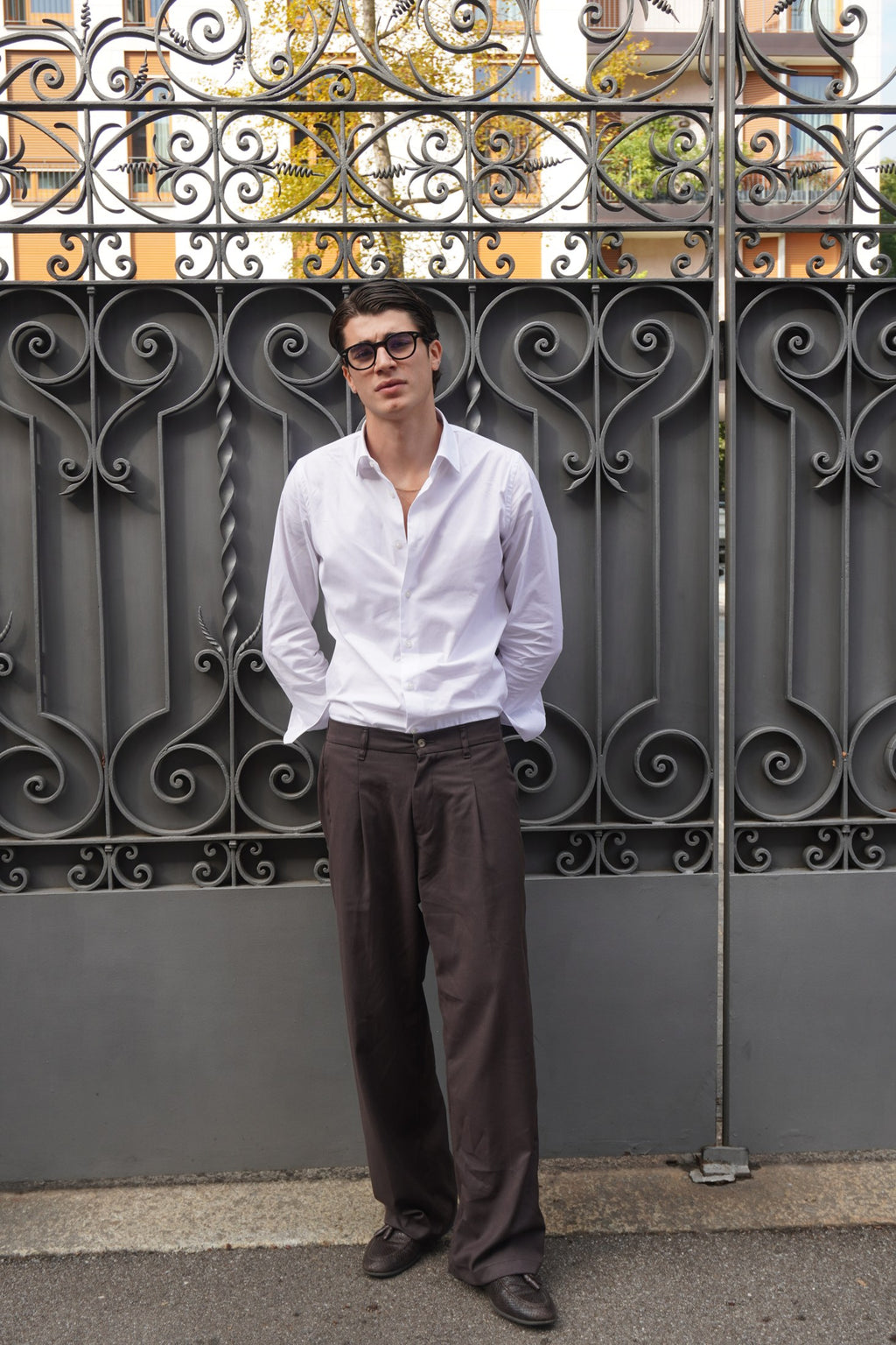 Camicia Bianca Uomo Stile Minimal