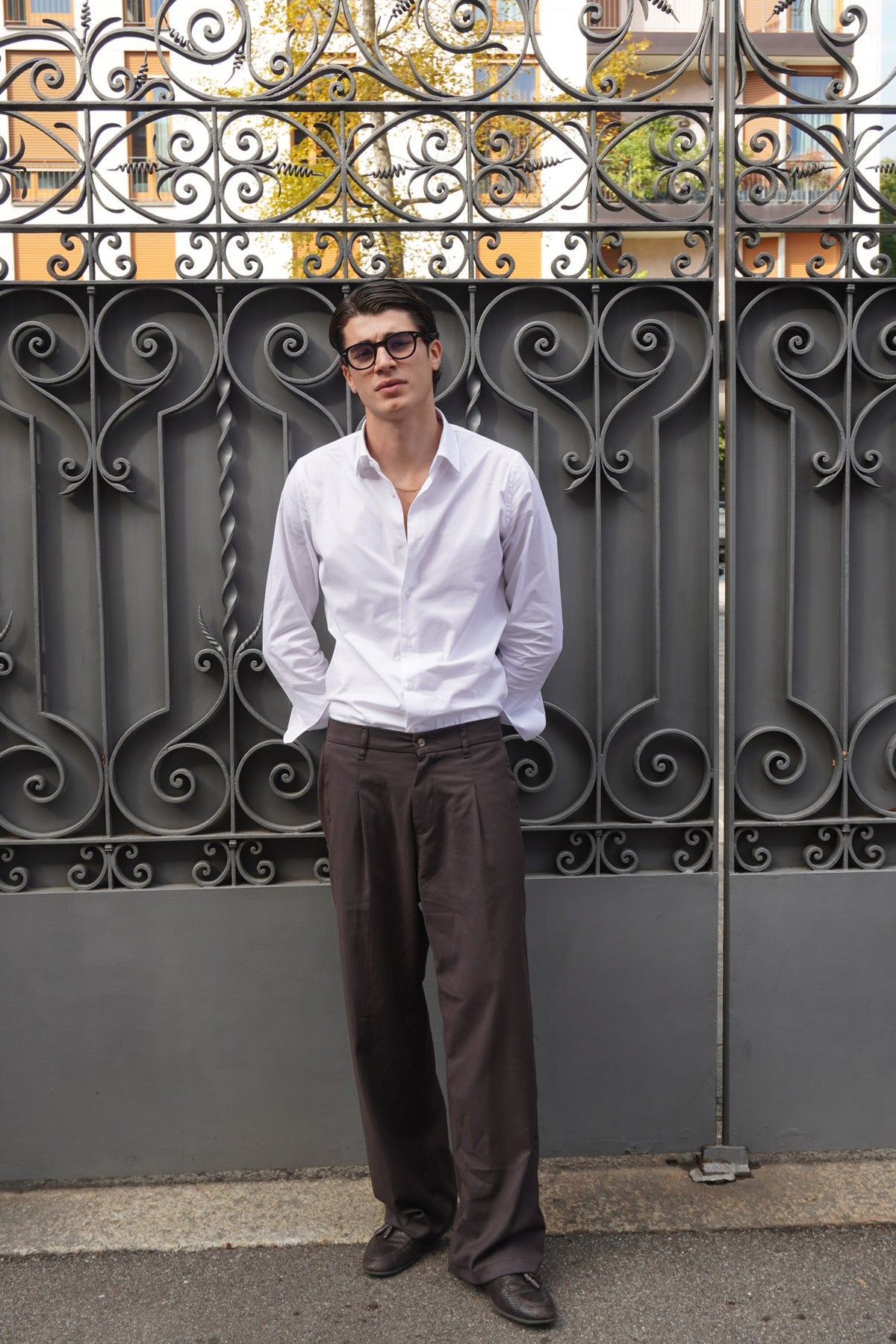 Camicia Bianca Uomo Stile Minimal