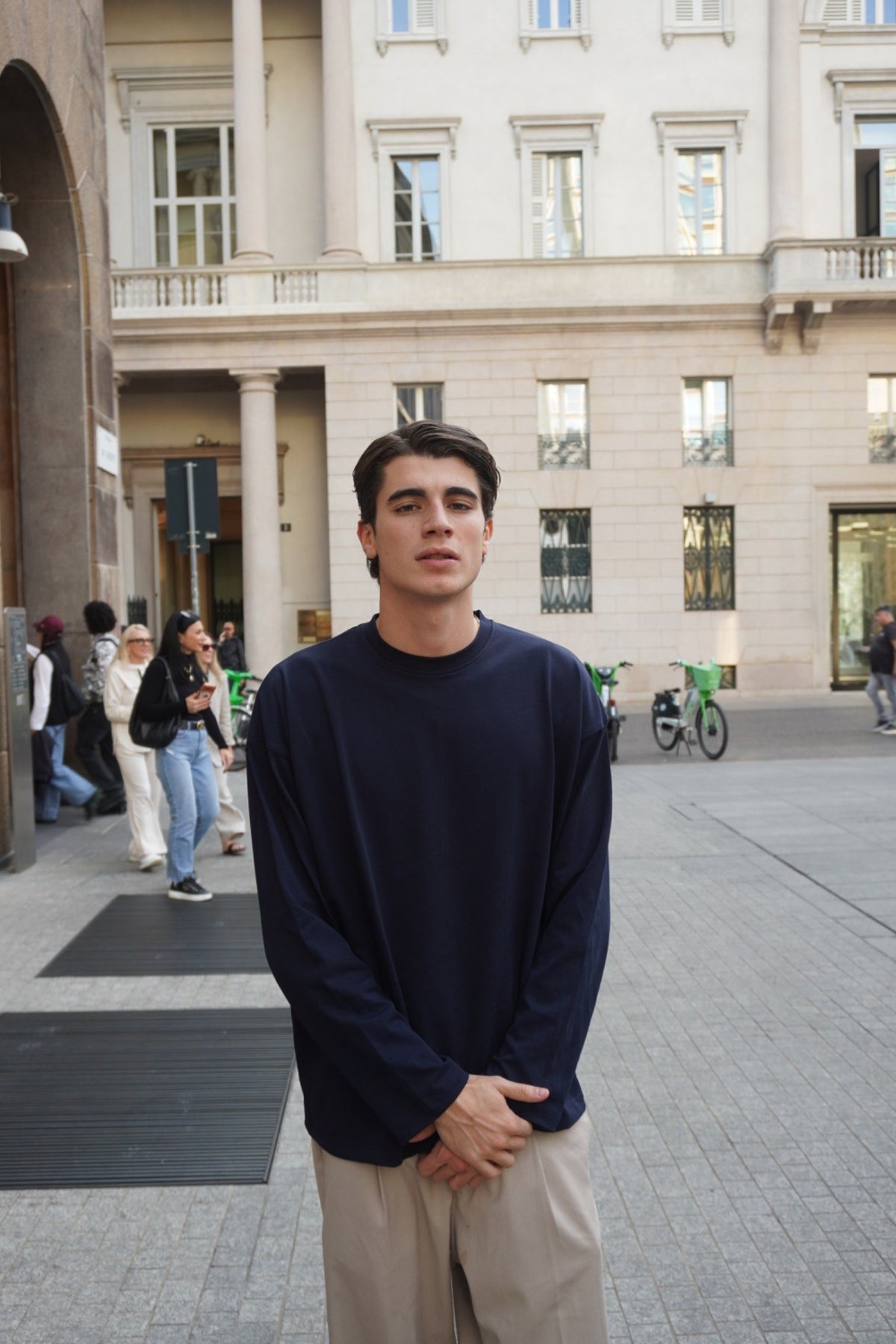 Maglia uomo a manica lunga blu - fotografia prodotto 4