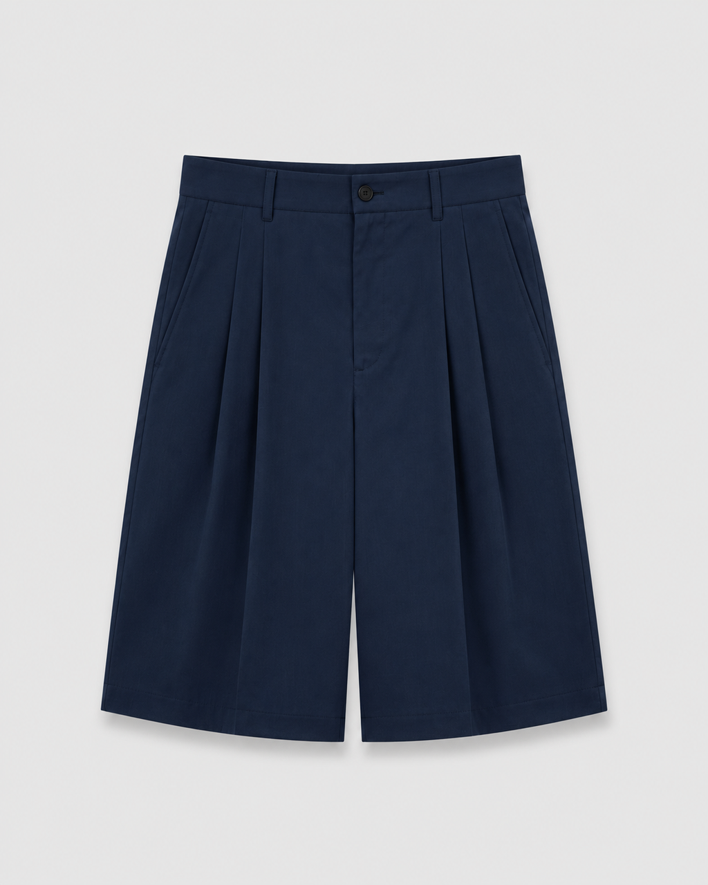 Milano Pleated Bermuda Blue Navy