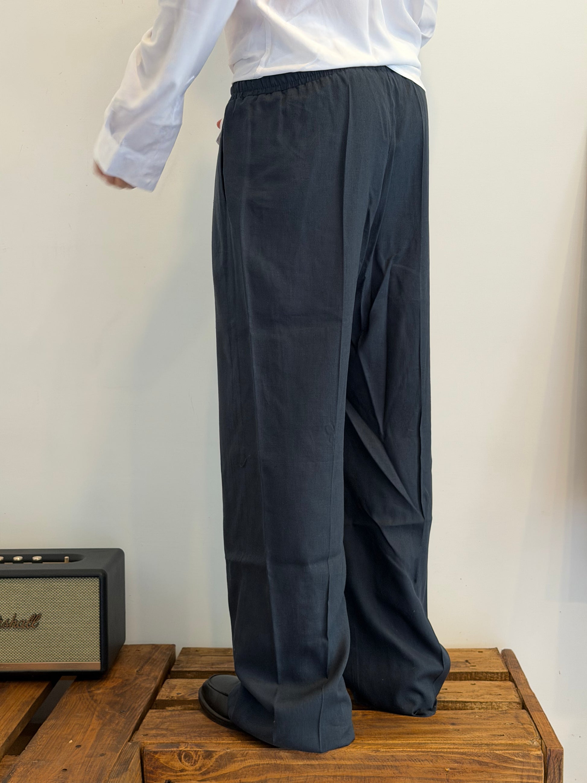 Pantalone Linen Relaxed Blue
