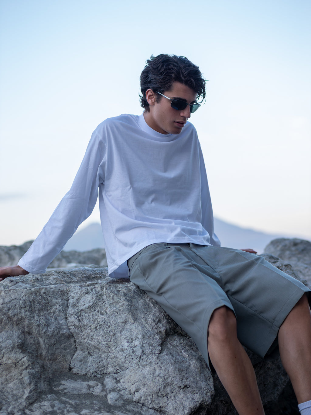 Milano Pleated Bermuda Grey