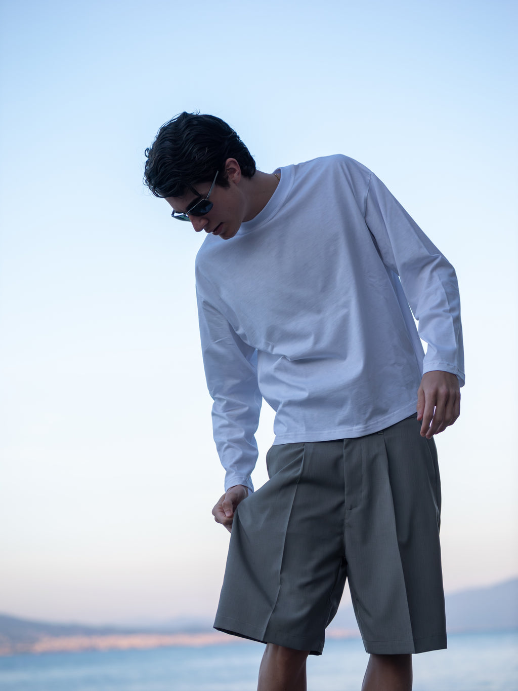 Milano Pleated Bermuda Grey