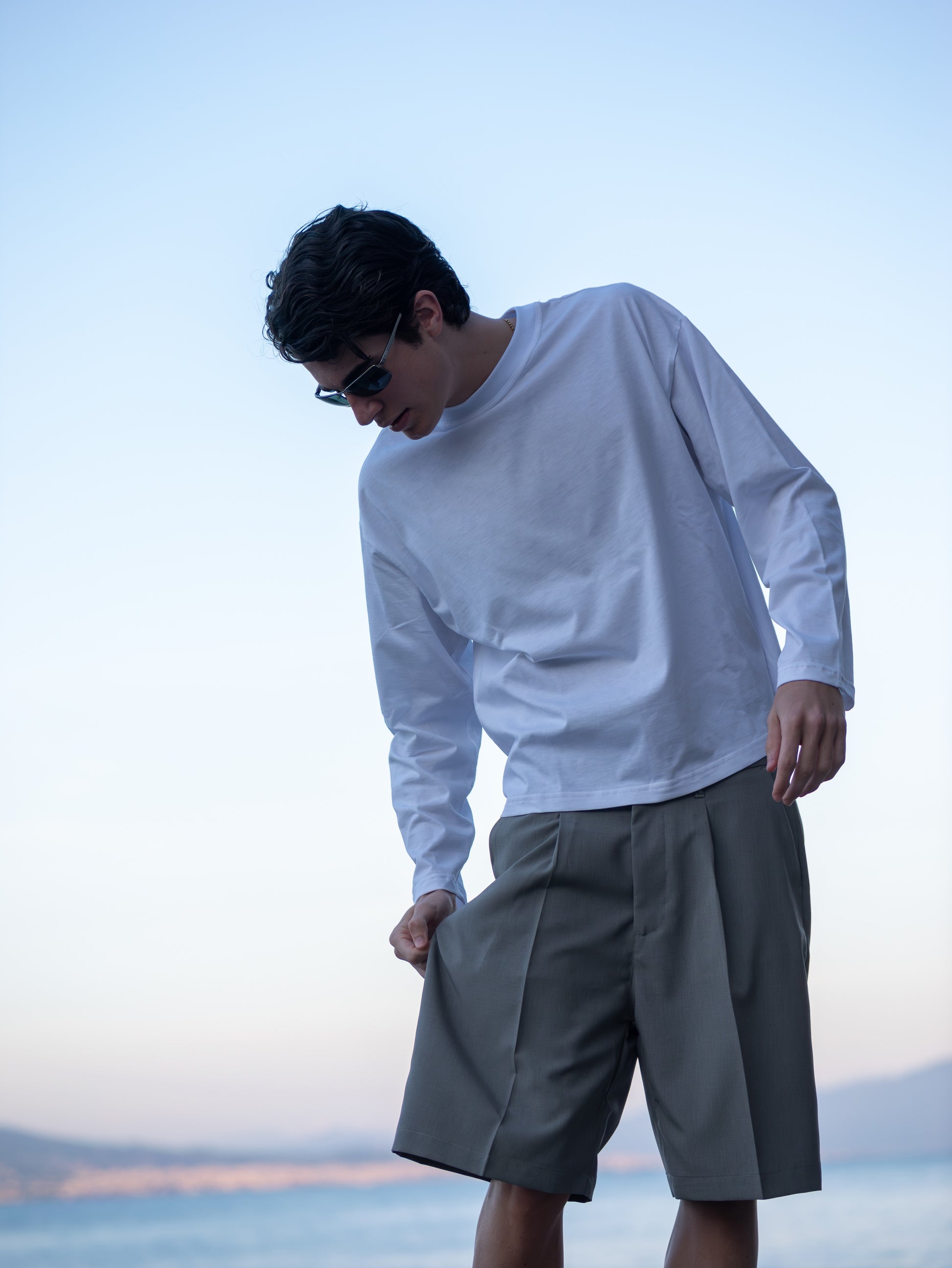 Milano Pleated Bermuda Grey