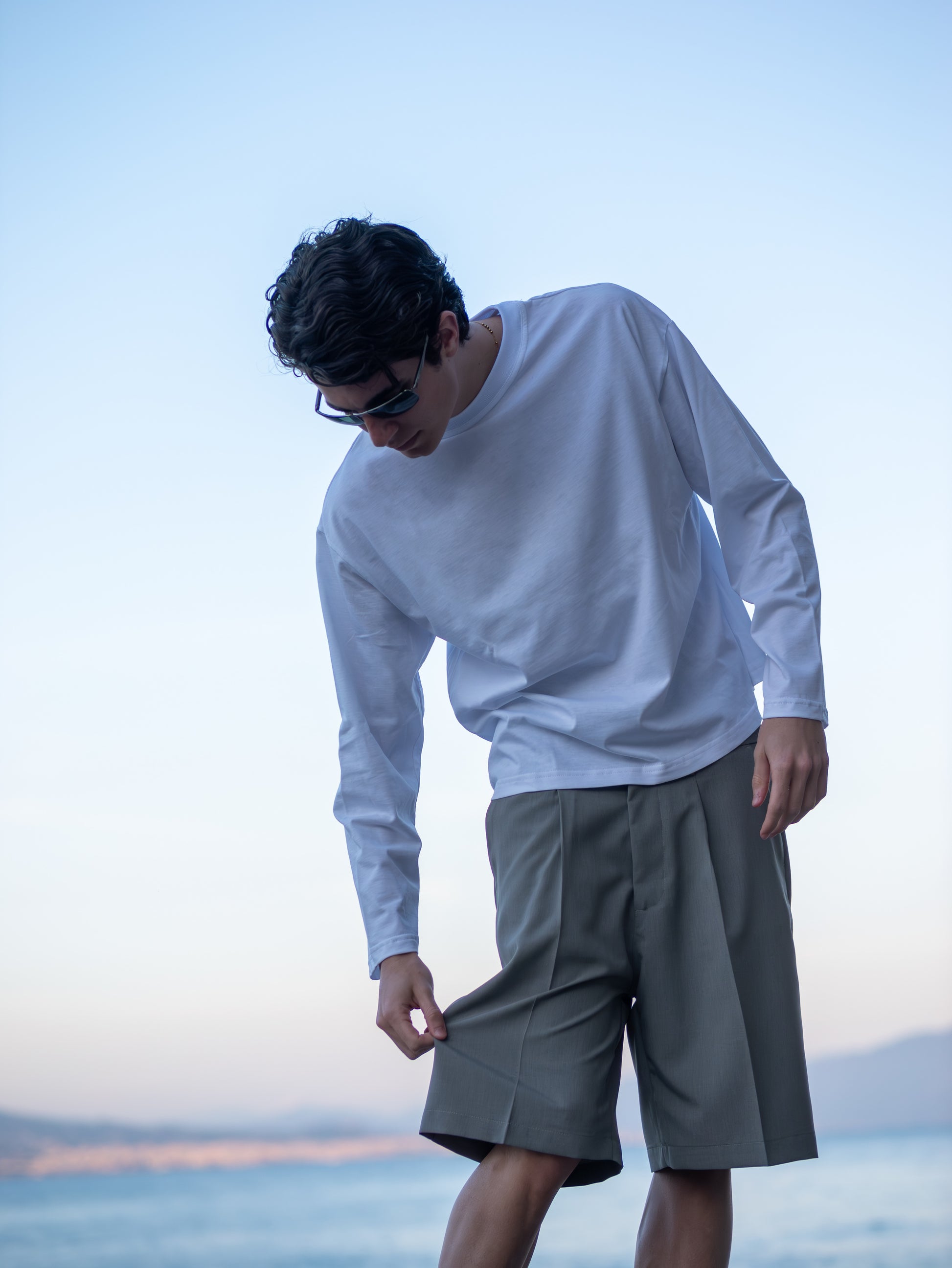 Milano Pleated Bermuda Grey