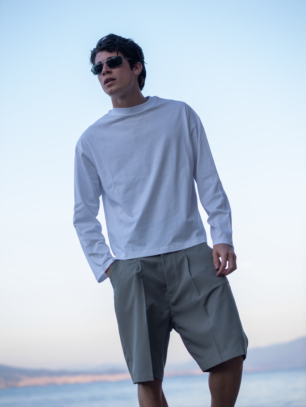 Milano Pleated Bermuda Grey