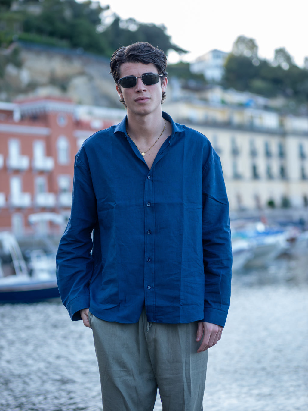 Camicia Lino Midnight Blue Essence