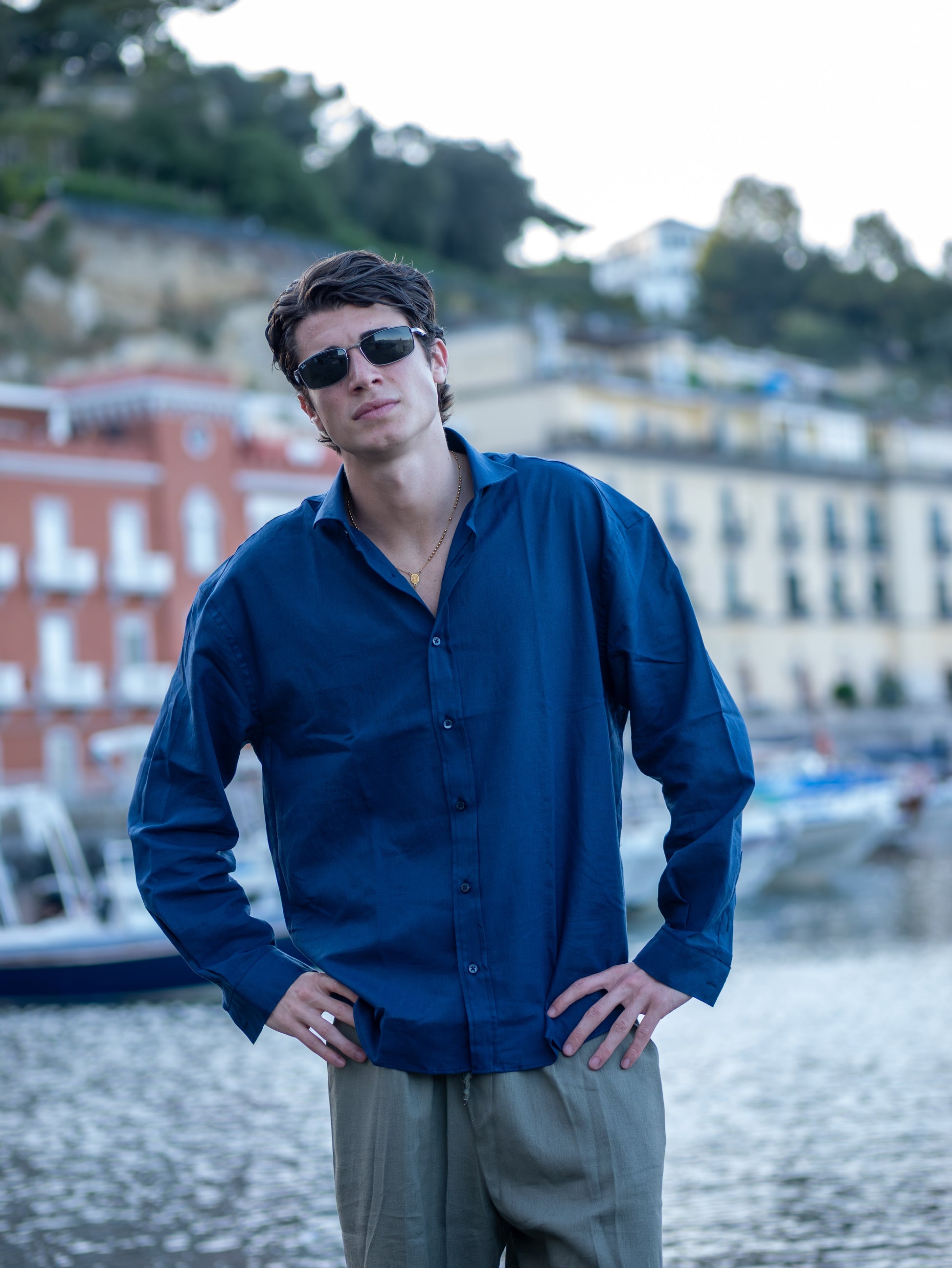 Camicia Lino Midnight Blue Essence