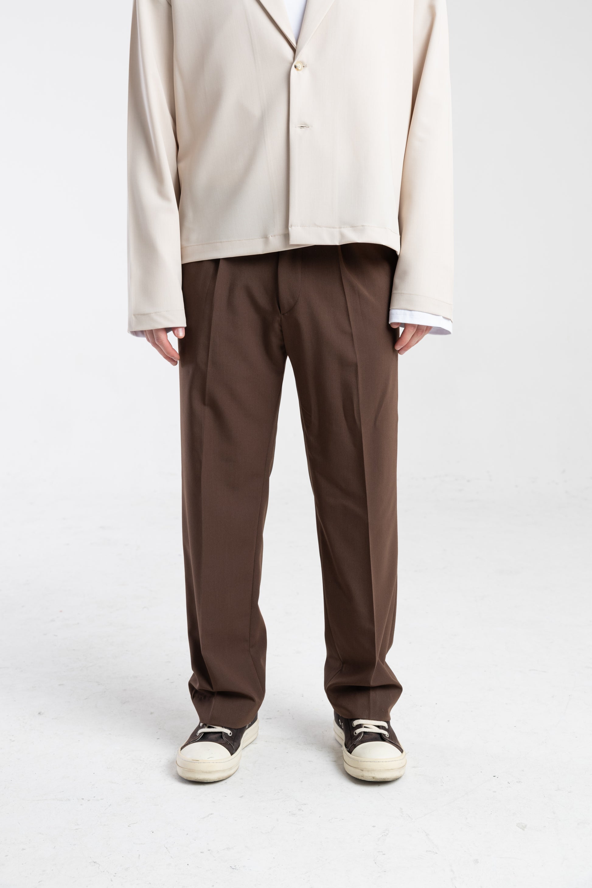 Tailored Relaxed Trousers – Coffee Brown