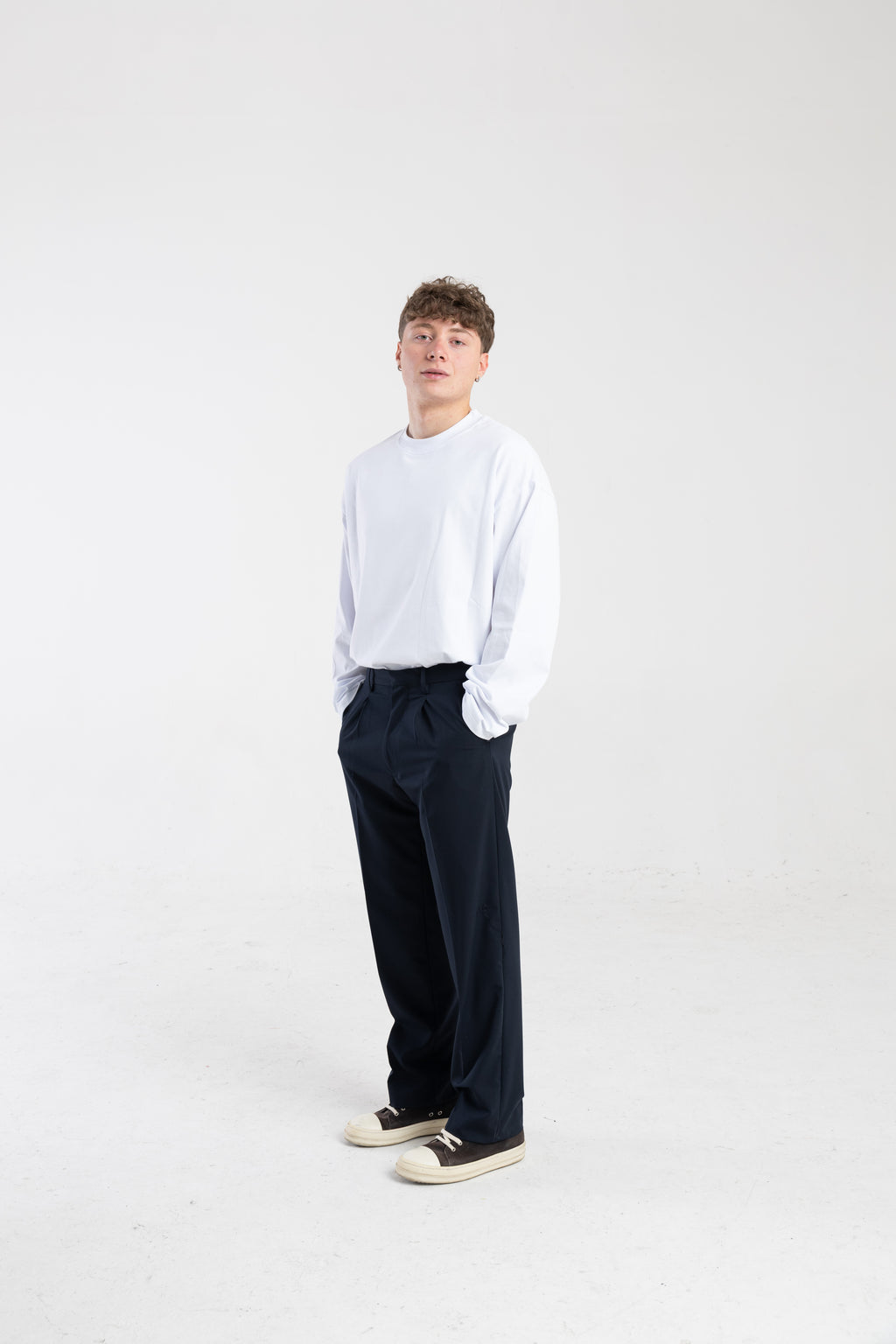 Tailored Relaxed Trousers – Blue