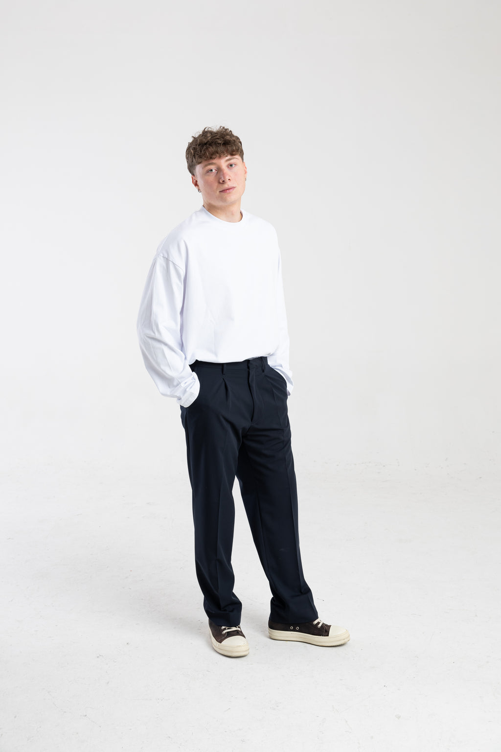 Tailored Relaxed Trousers – Blue